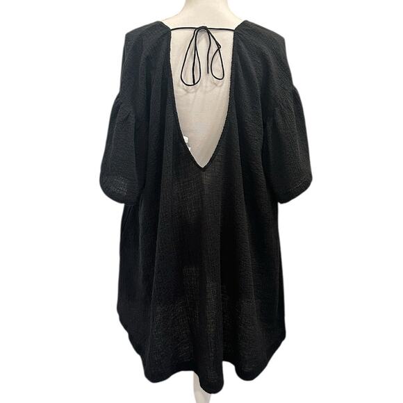 L’Academie Revolve Black Marva Textured Mini Dress Boho Resort Beach Coastal - Picture 3 of 10